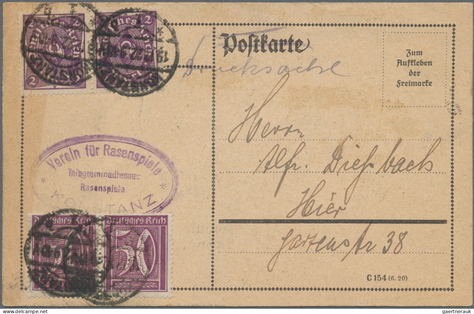 Heimat: Baden-Württemberg: 1809/1938, KONSTANZ, nette Zusammenstellung mit 13 Be
