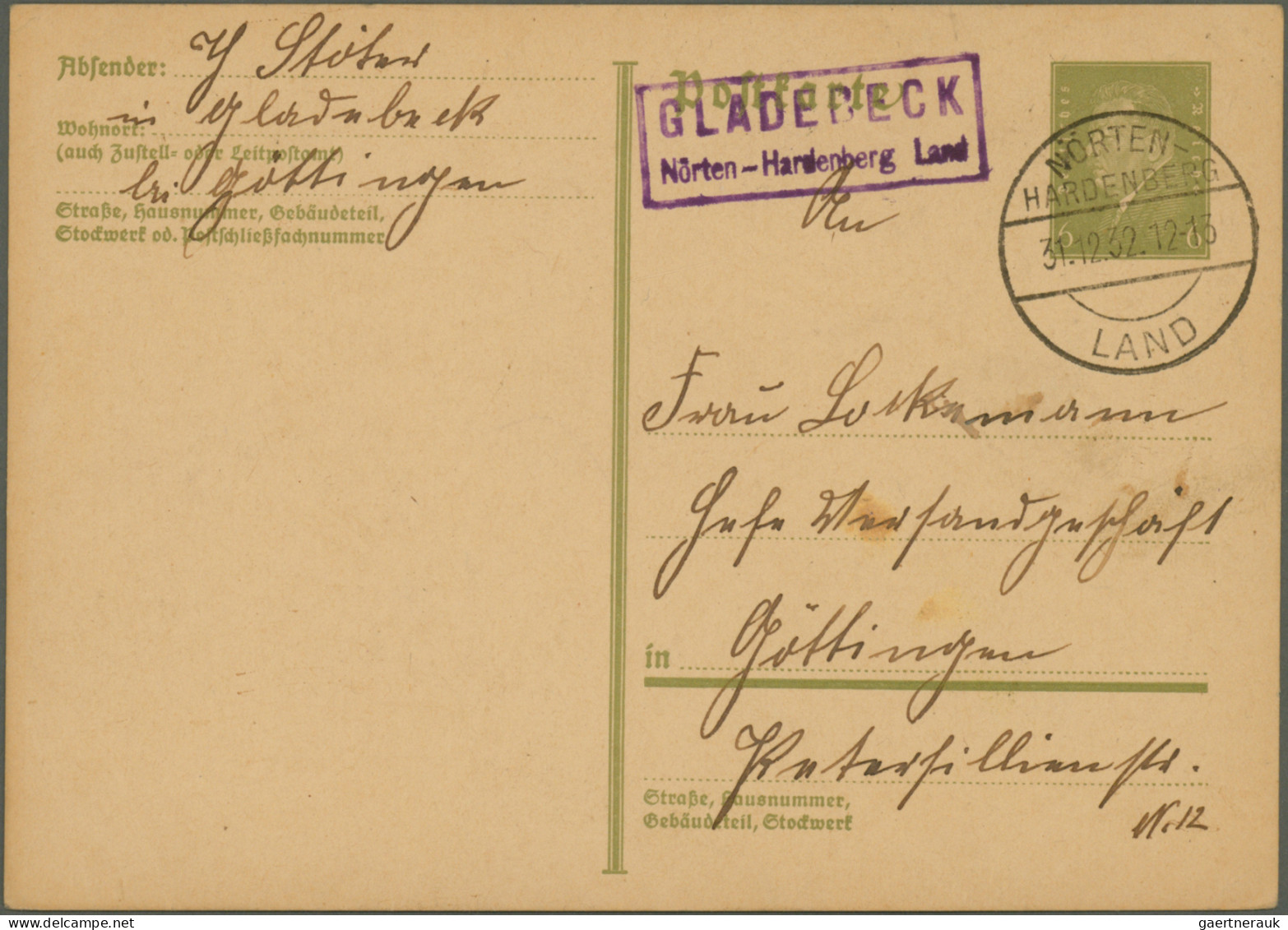 Heimat: Niedersachsen: 1932/1964, Landpoststempel (Posthilfsstellenstempel), vie