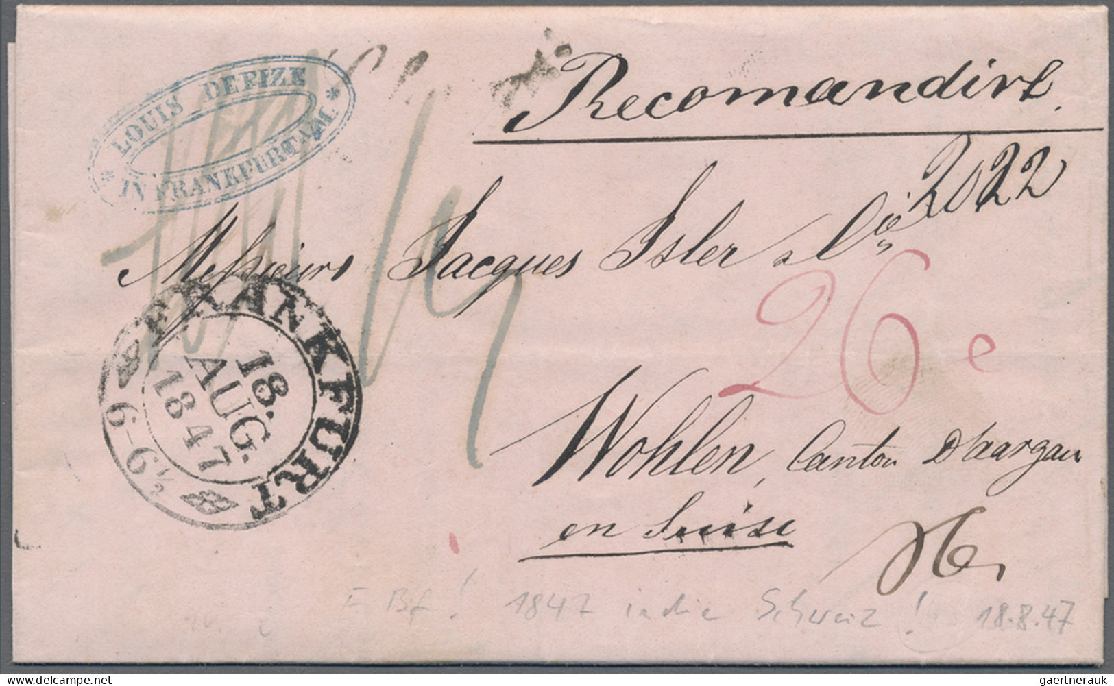 Altdeutschland - Vorphila: 1830/1867 (ca.), Ungefähr 70 Markenlose Briefe Mit Gr - Prephilately