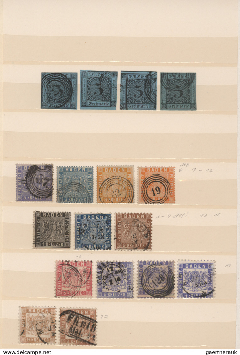 Altdeutschland: 1850/1880 Ca.: Mehr Als 200 Marken Verschiedener Staaten Im Stec - Collections