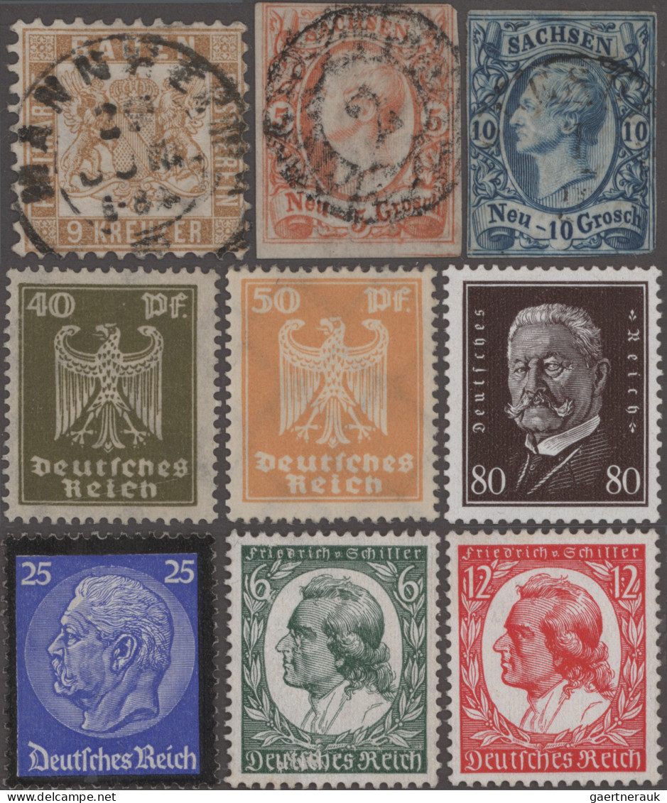 Altdeutschland Und Deutsches Reich: 1850er-1940er Jahre: Partie Mit Ca. 30 Meist - Collections