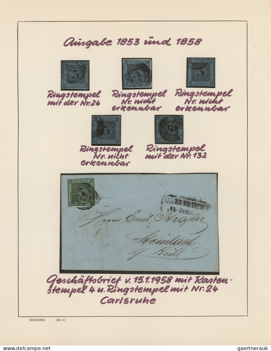 Baden - Marken und Briefe: 1851/1868, saubere, überwiegend gestempelte Sammlung