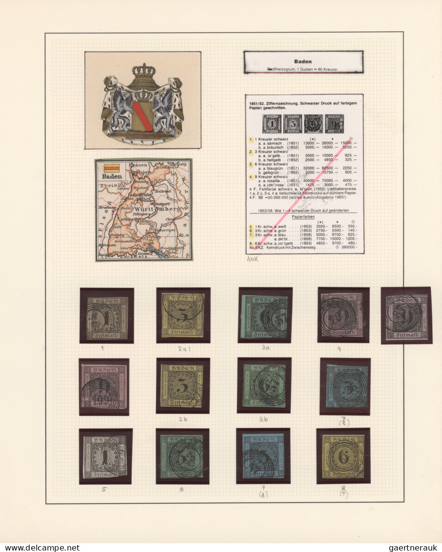 Baden - Marken Und Briefe: 1851-1868, Sammlung Sehr Schön Illustriert Auf Albums - Andere & Zonder Classificatie