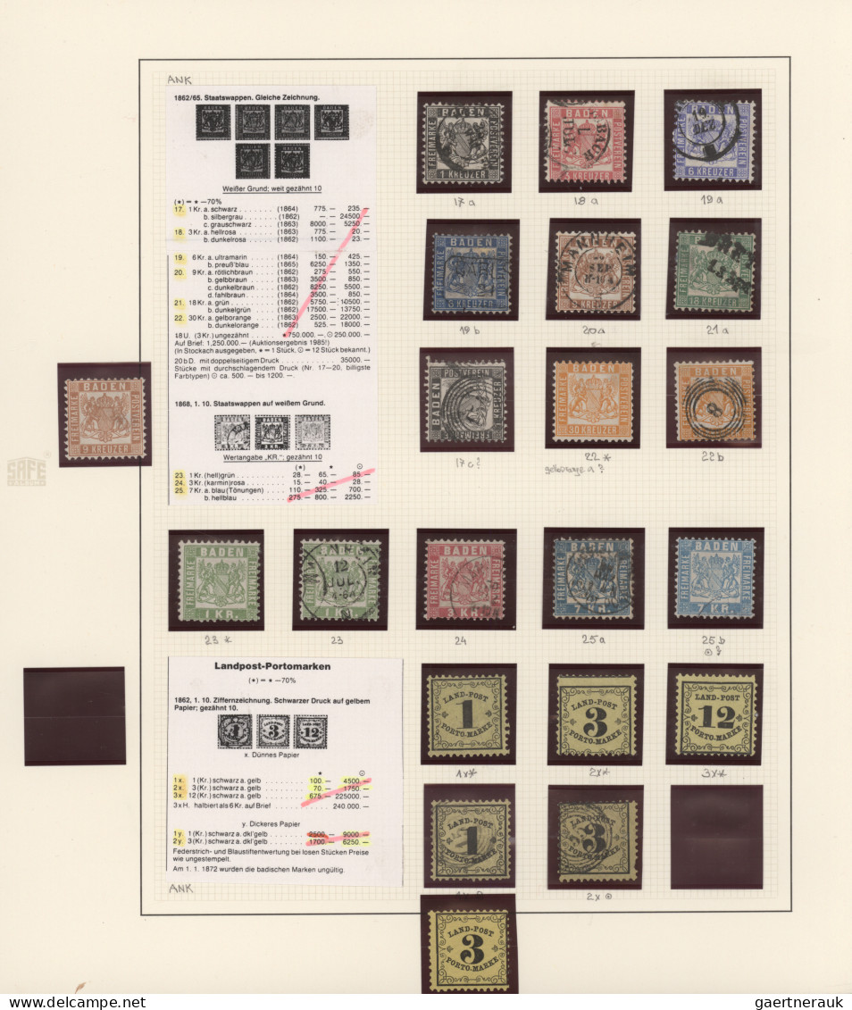 Baden - Marken Und Briefe: 1851-1868, Sammlung Sehr Schön Illustriert Auf Albums - Andere & Zonder Classificatie