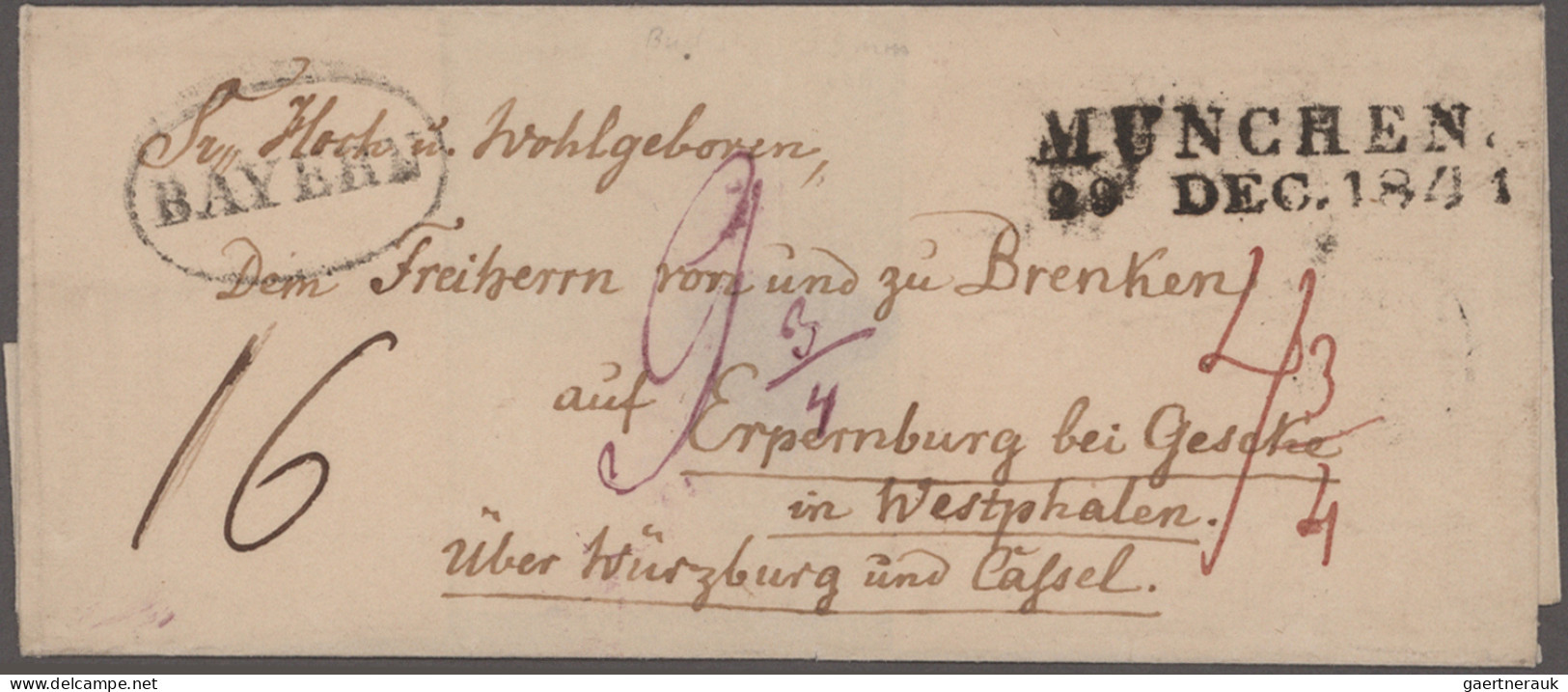 Bayern - Vorphilatelie: 1800/1860 (ca.), Sammlung Von Ca. 45 Markenlosen Briefen - Collections