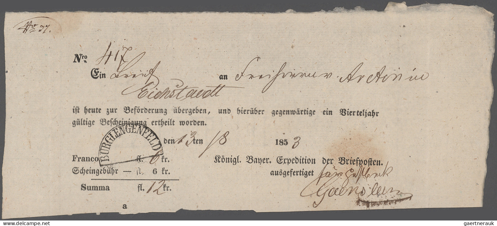 Bayern - Vorphilatelie: 1820/1870 (ca.) über 100 Bayrische Post- Und Aufgabensch - Collections