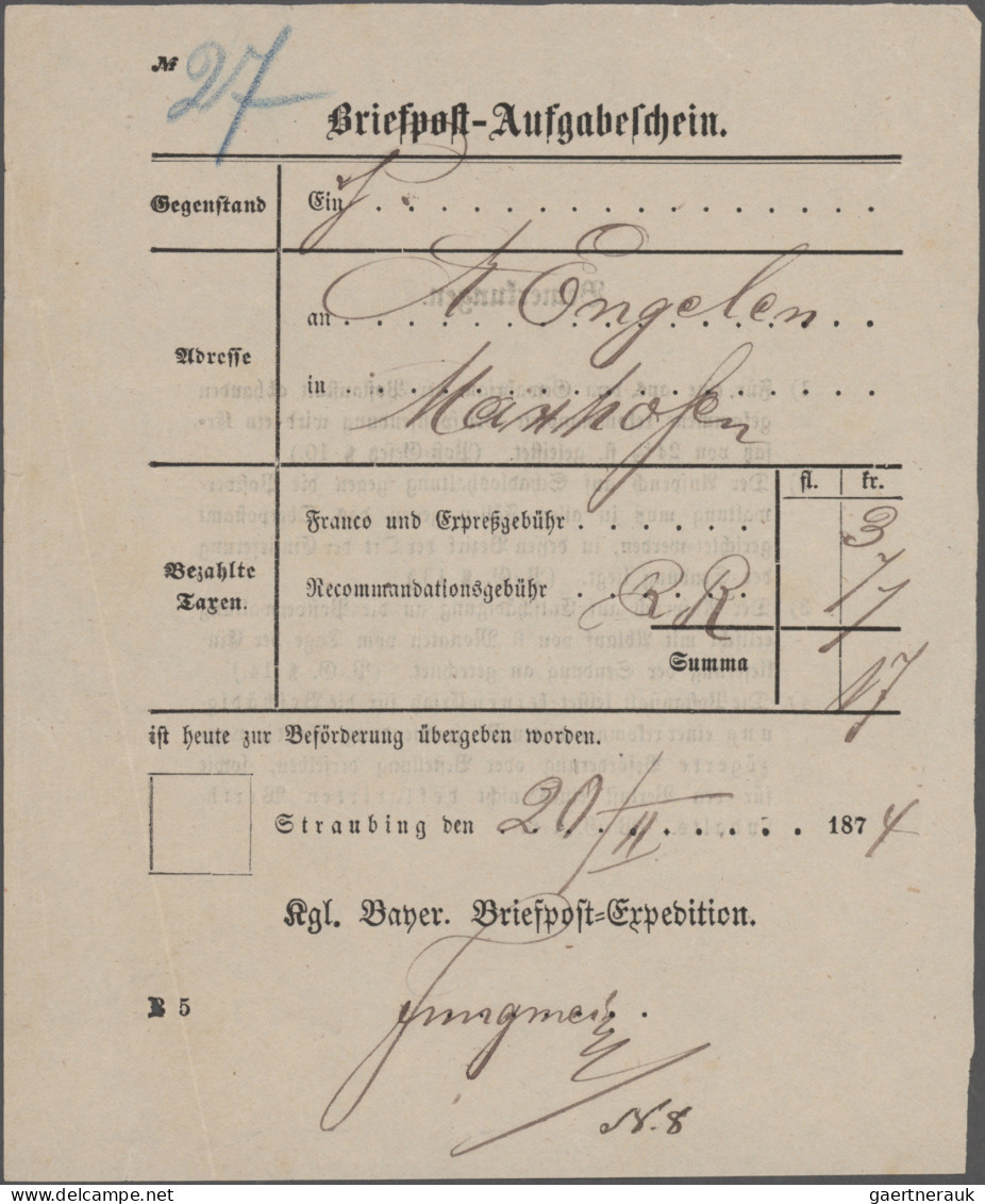 Bayern - Vorphilatelie: 1820/1870 (ca.) über 100 Bayrische Post- Und Aufgabensch - Sammlungen