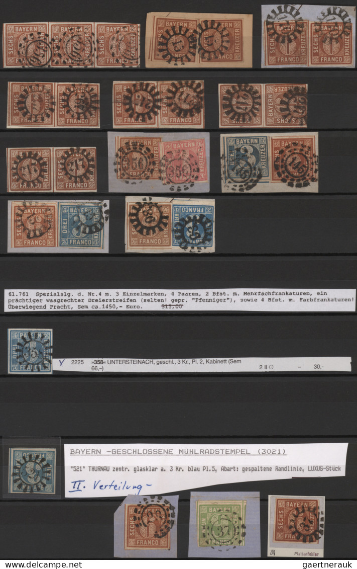 Bayern - Marken Und Briefe: 1849/1862, Meist Gestempelte Sammlung Von 146 Marken - Autres & Non Classés