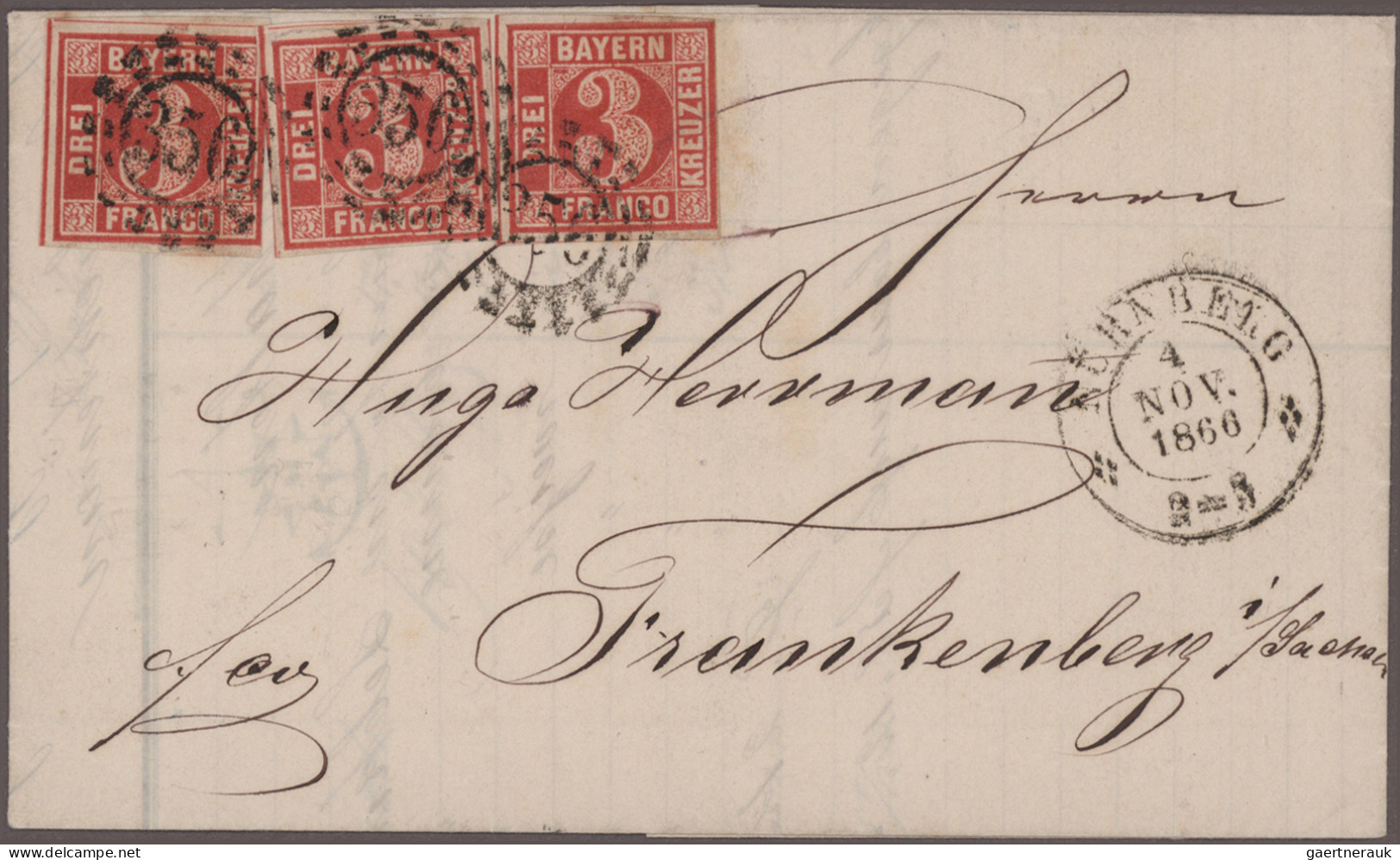 Bayern - Marken Und Briefe: 1849/1875, Schöne Partie Von Annähernd 100 Belegen A - Otros & Sin Clasificación