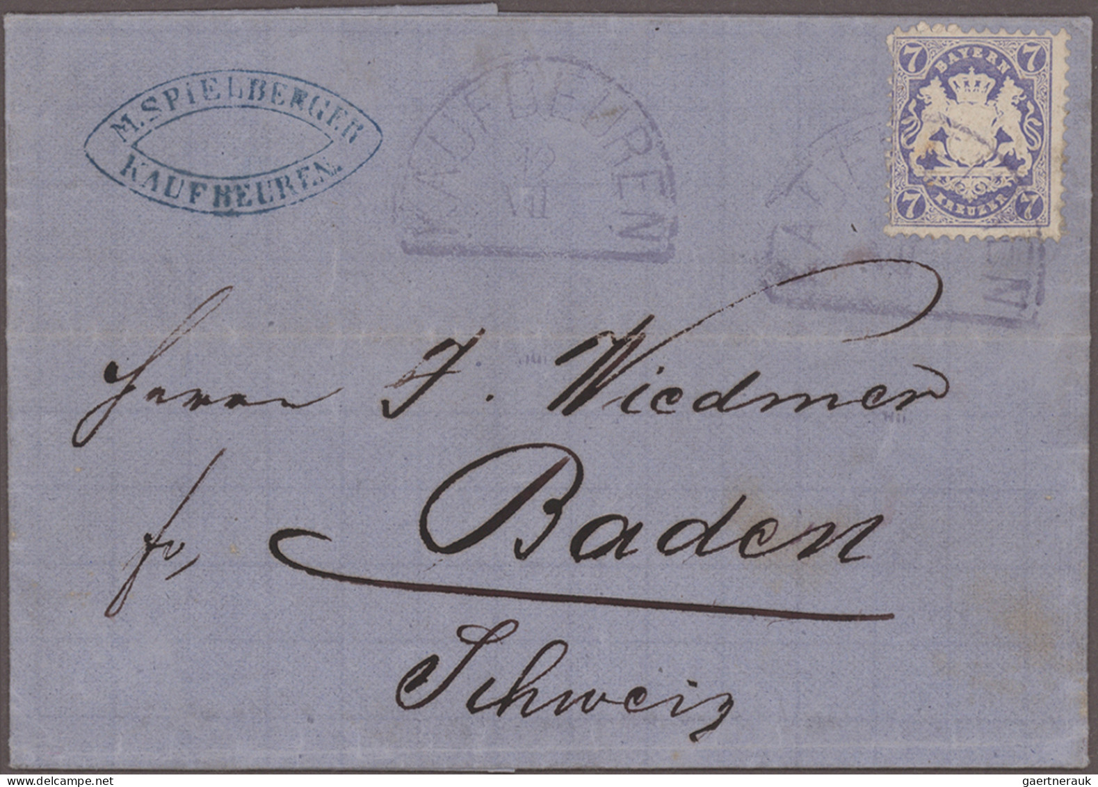 Bayern - Marken und Briefe: 1849/1875, schöne Partie von annähernd 100 Belegen a