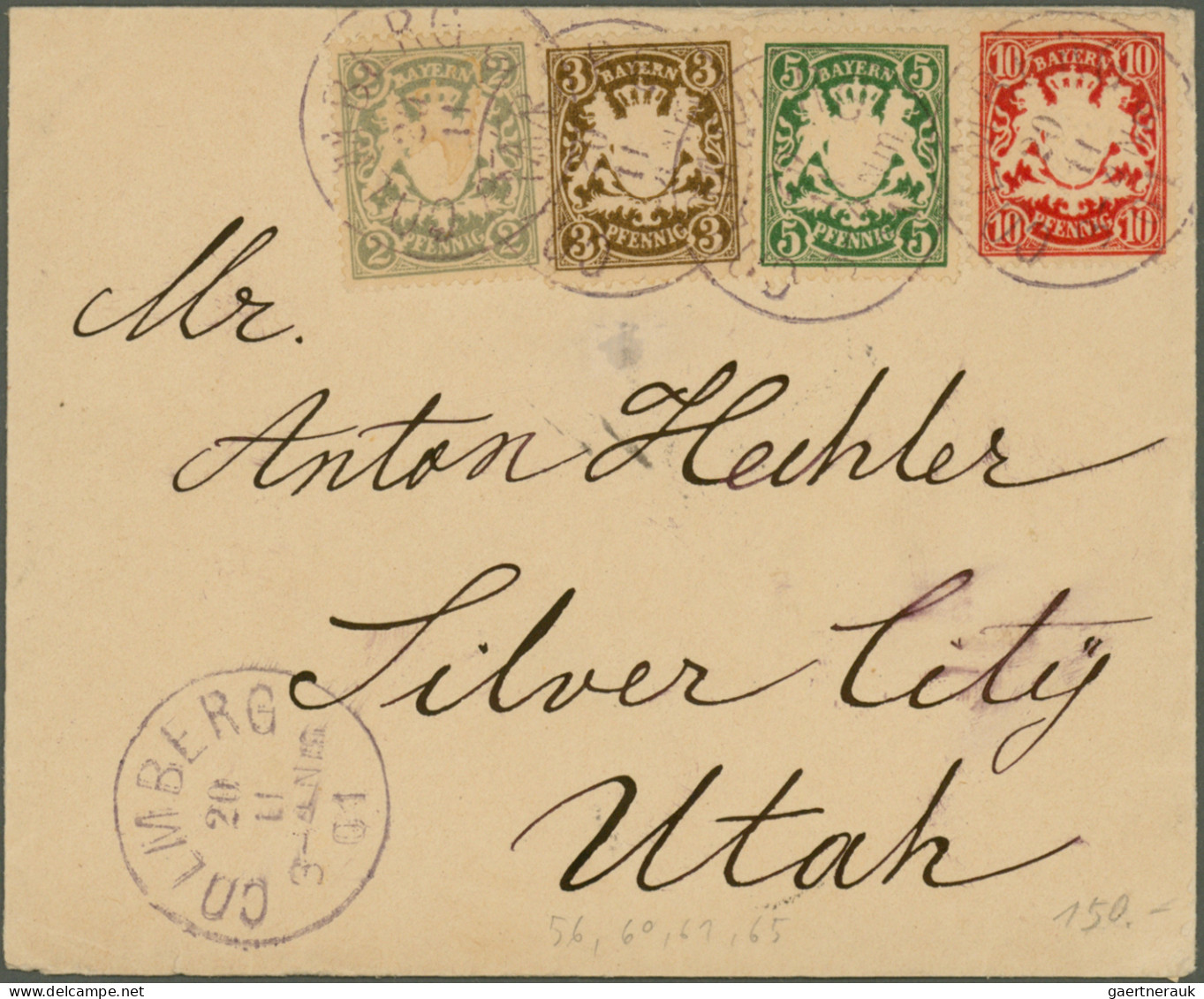 Bayern - Marken und Briefe: 1849/1920 (ca.), schöne Belege-Partie überwiegend eh