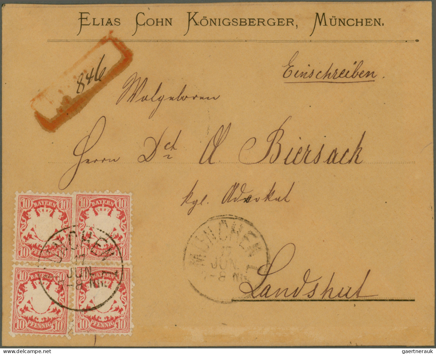 Bayern - Marken und Briefe: 1849/1920 (ca.), schöne Belege-Partie überwiegend eh