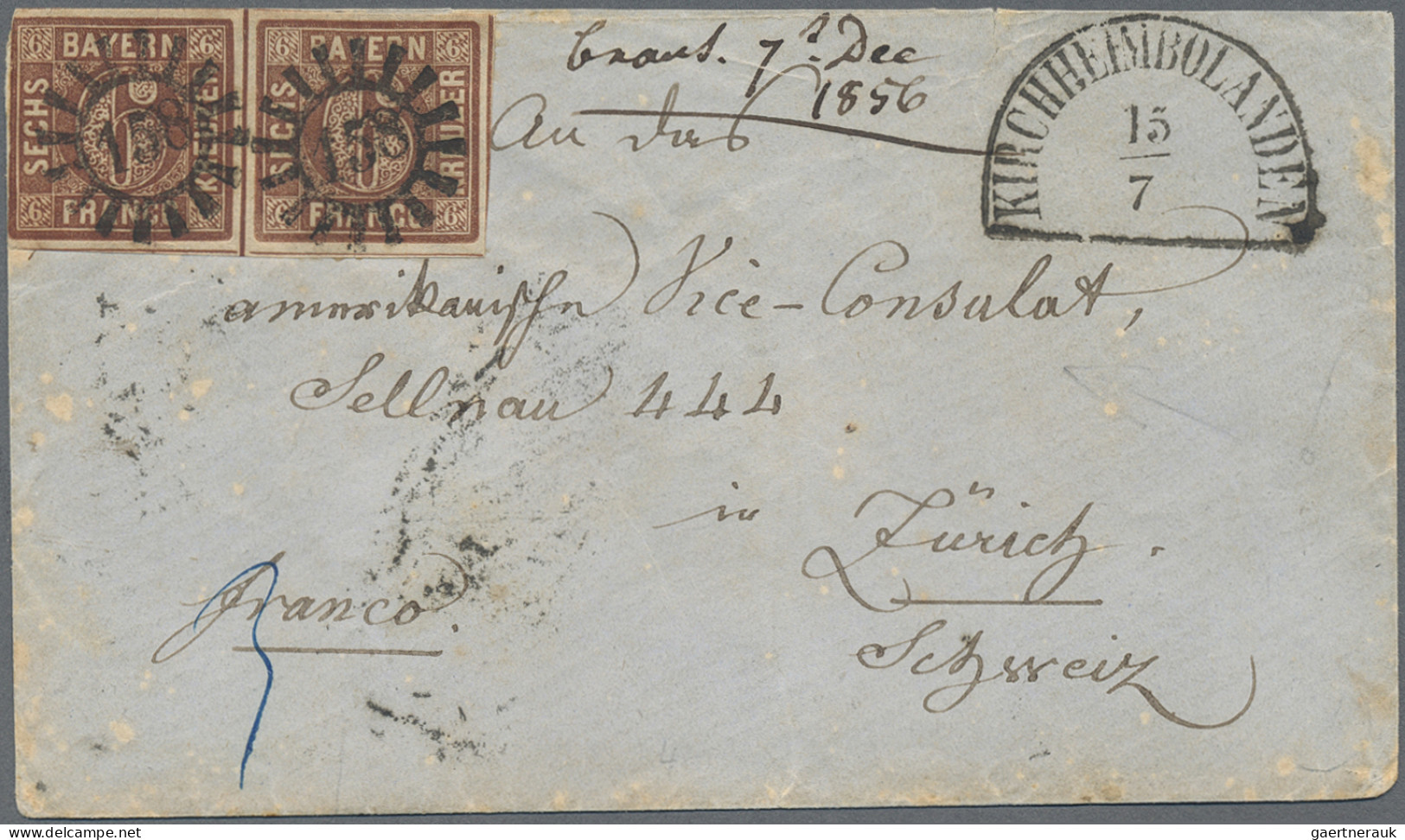 Bayern - Marken Und Briefe: 1850/1861, Quadratausgabe 6 Kr. Braun, Partie Von 19 - Other & Unclassified