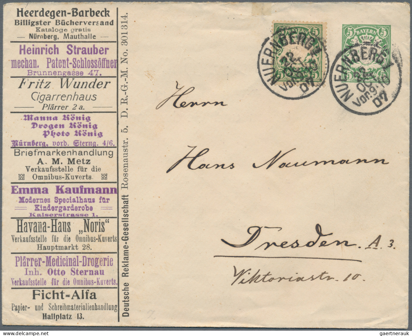 Bayern - Marken Und Briefe: 1850/1915, Lot Mit Ca. 20 Briefen, Karten Und Ganzsa - Other & Unclassified