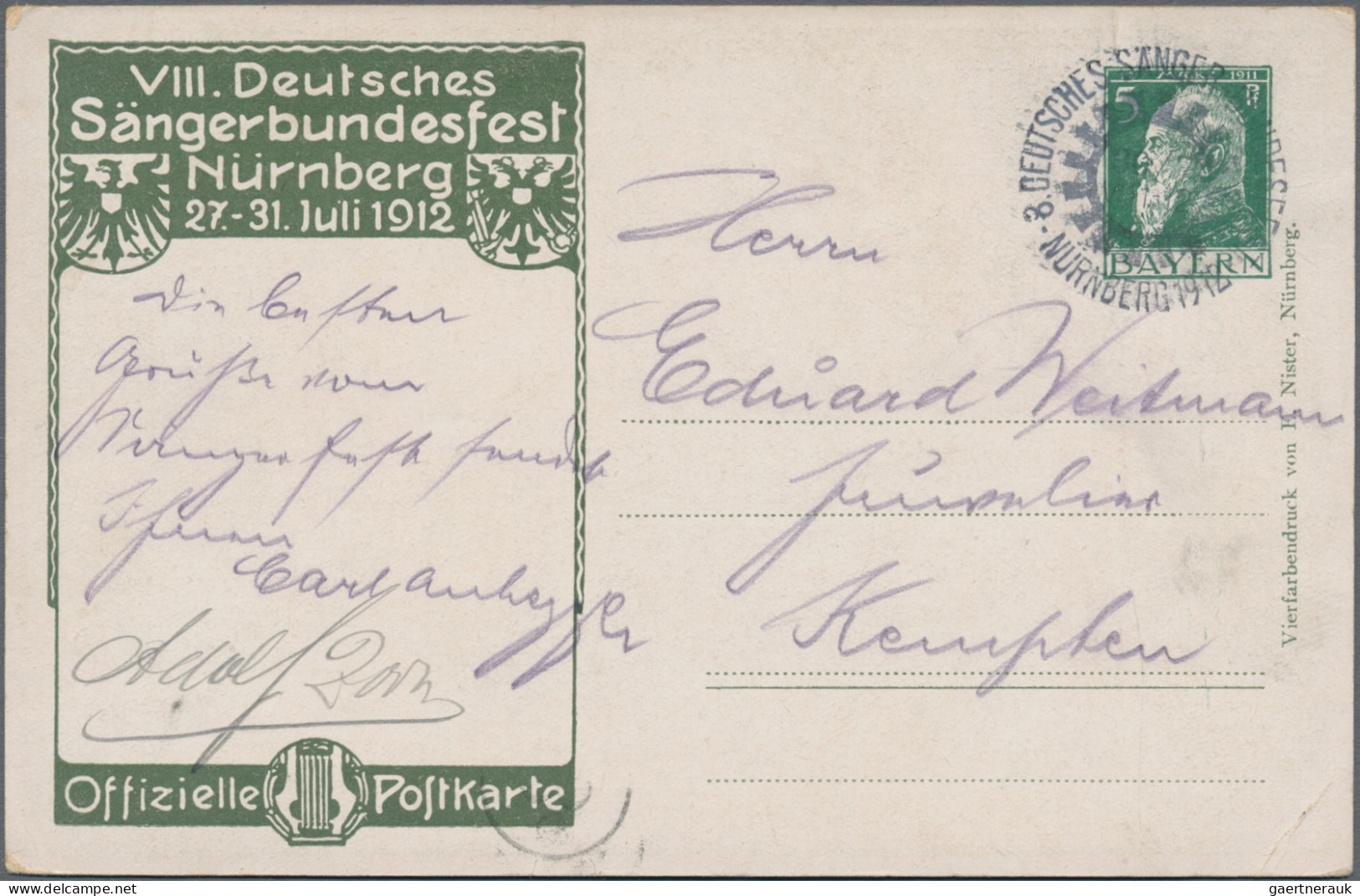 Bayern - Marken und Briefe: 1850/1915, Lot mit ca. 20 Briefen, Karten und Ganzsa