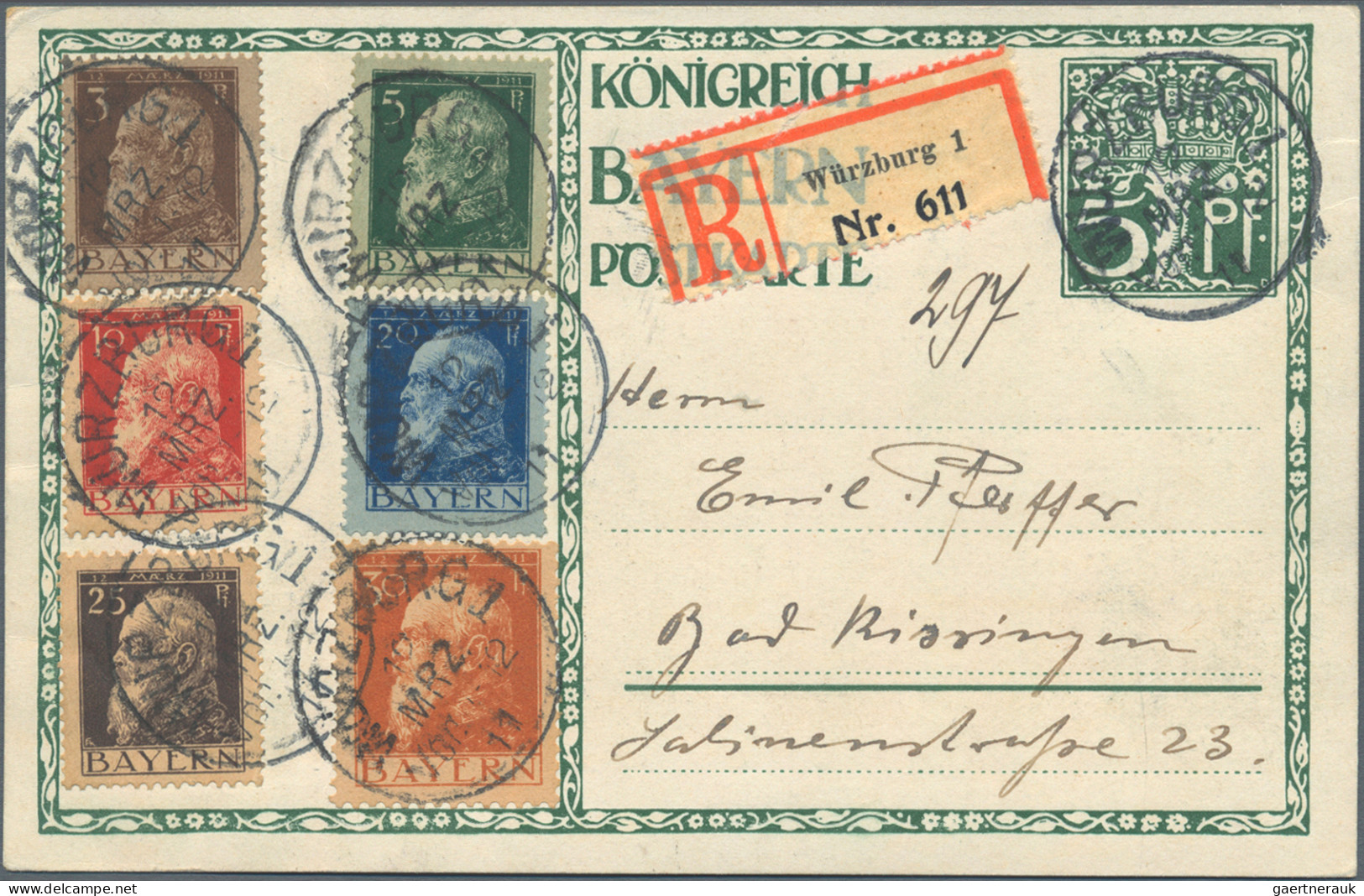 Bayern - Marken und Briefe: 1850/1919, Partie von ca. 53 Briefen und Karten, etw