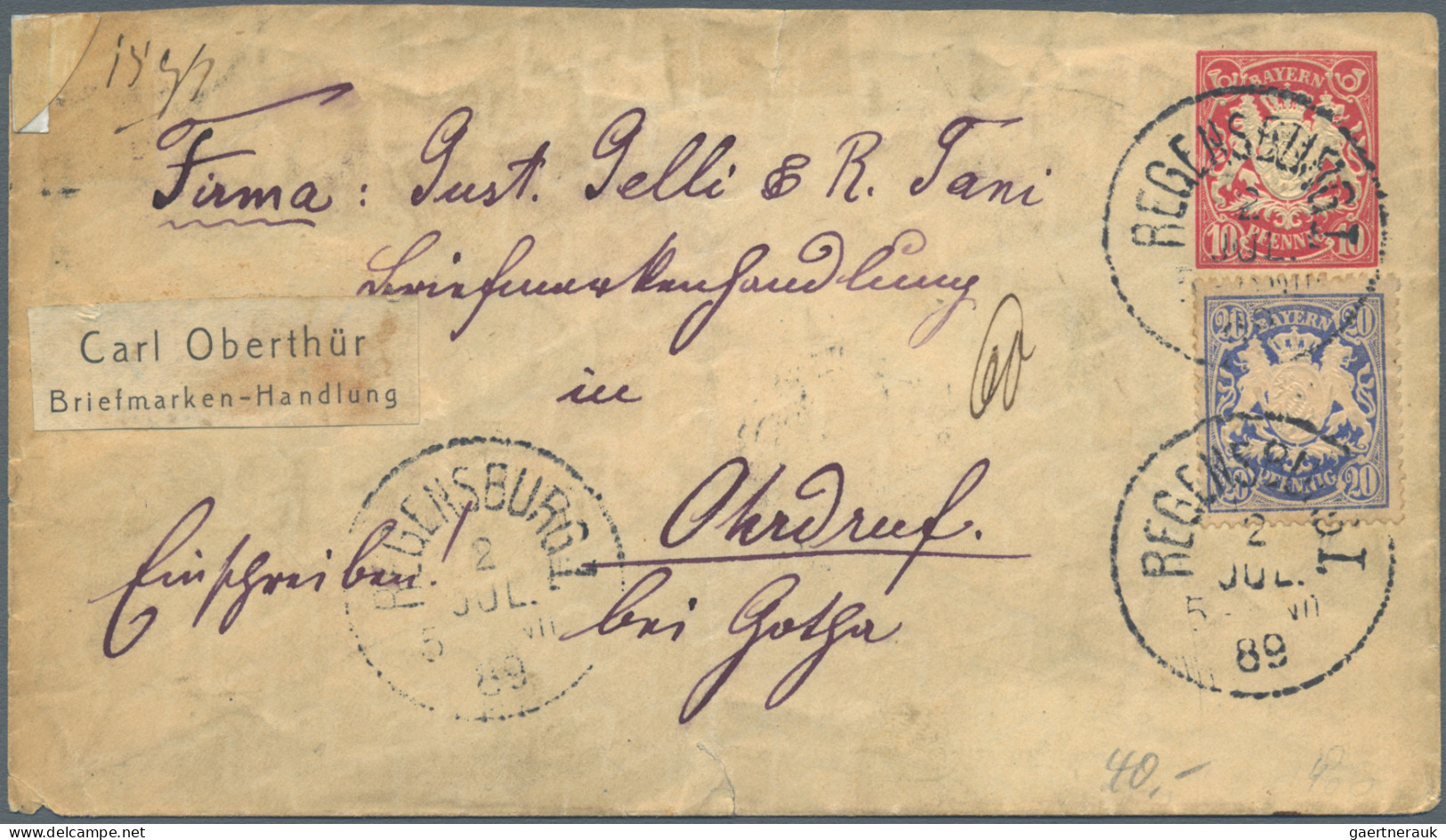 Bayern - Marken und Briefe: 1850/1919, Partie von ca. 53 Briefen und Karten, etw