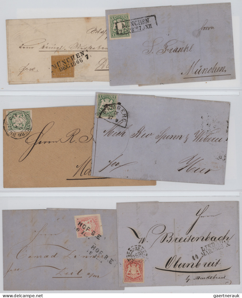 Bayern - Marken Und Briefe: 1854/1874, Sammlung Von 35 Briefen Mit Frankaturen Q - Sonstige & Ohne Zuordnung