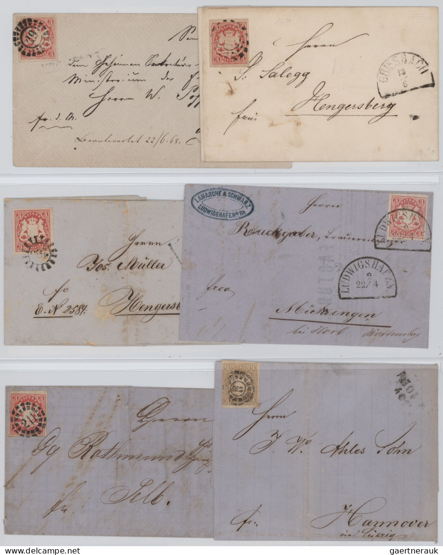 Bayern - Marken Und Briefe: 1854/1874, Sammlung Von 35 Briefen Mit Frankaturen Q - Andere & Zonder Classificatie