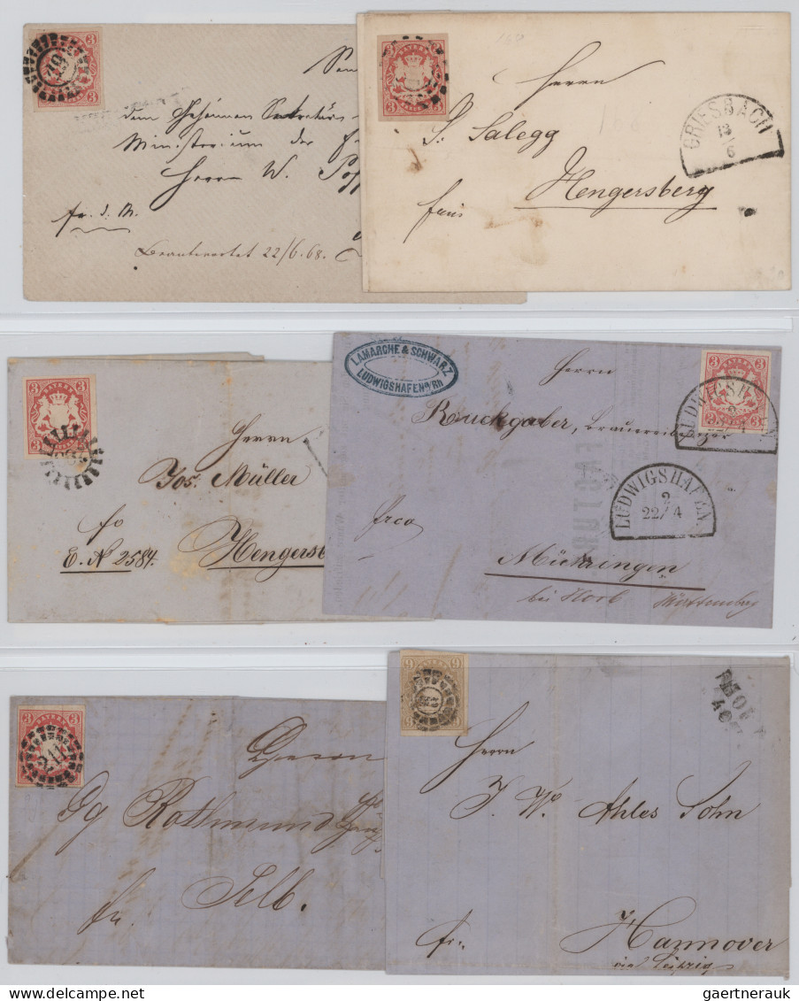 Bayern - Marken Und Briefe: 1854/1874, Sammlung Von 35 Briefen Mit Frankaturen Q - Autres & Non Classés