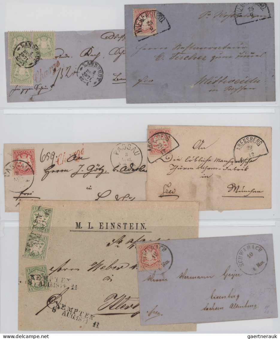 Bayern - Marken und Briefe: 1854/1874, Sammlung von 35 Briefen mit Frankaturen Q