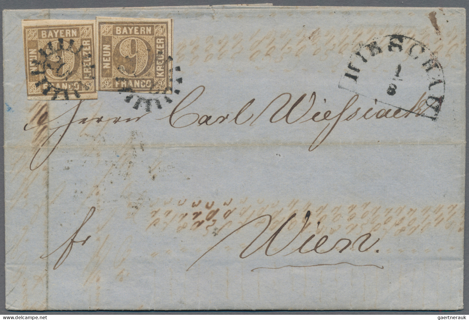 Bayern - Marken Und Briefe: 1863/1867, 9 Kr. Ockerbraun, Zwölf Briefe In Den Pos - Autres & Non Classés