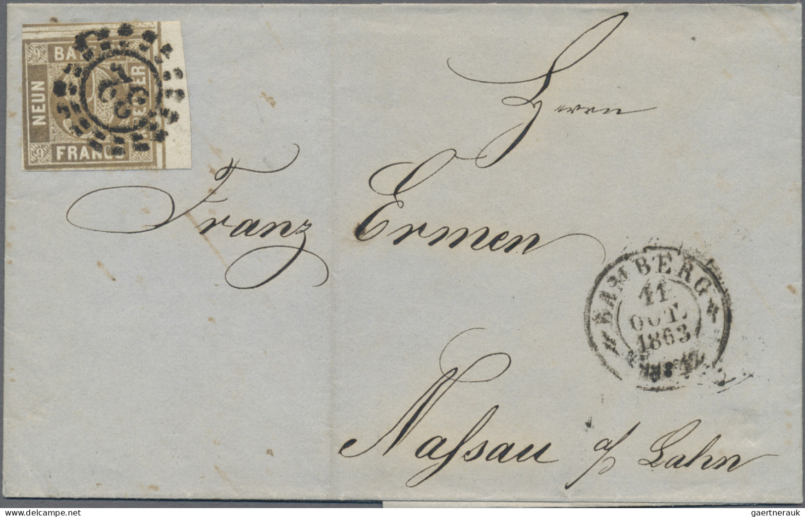 Bayern - Marken Und Briefe: 1863/1867, 9 Kr. Ockerbraun, Zwölf Briefe In Den Pos - Autres & Non Classés