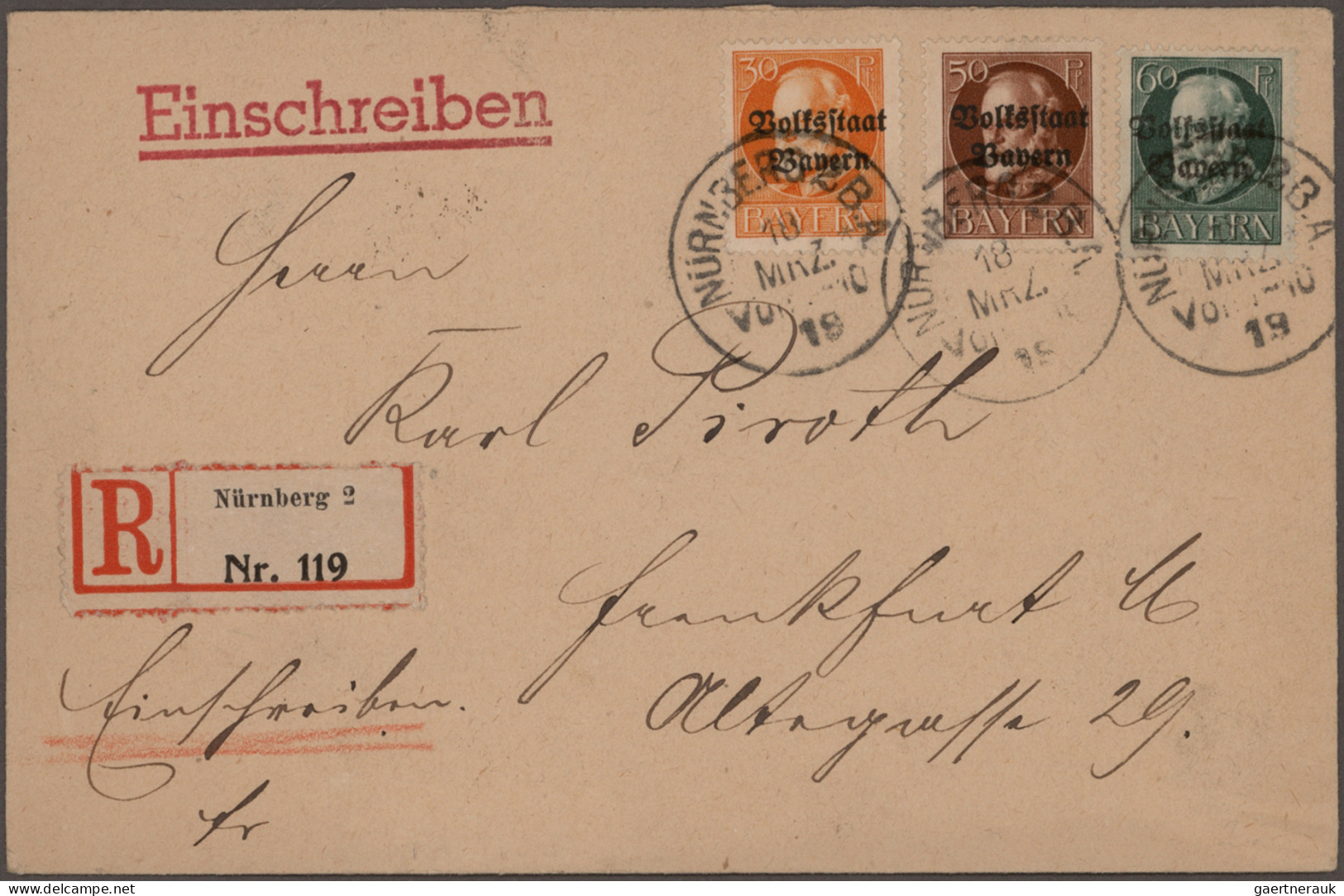 Bayern - Marken und Briefe: 1867/1920, fast nur Pfennig-Zeit, vielseitige Partie