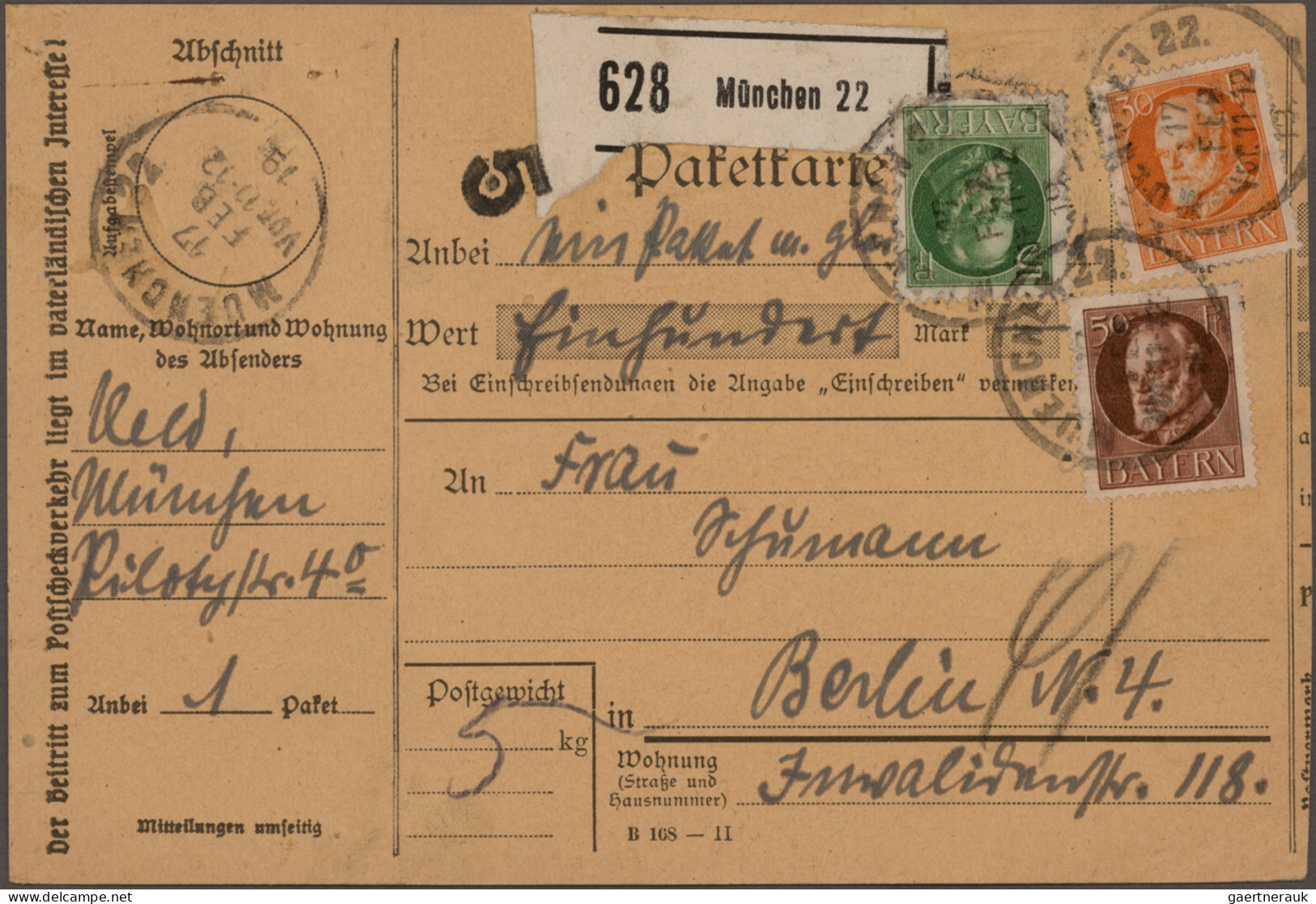 Bayern - Marken und Briefe: 1867/1920, fast nur Pfennig-Zeit, vielseitige Partie