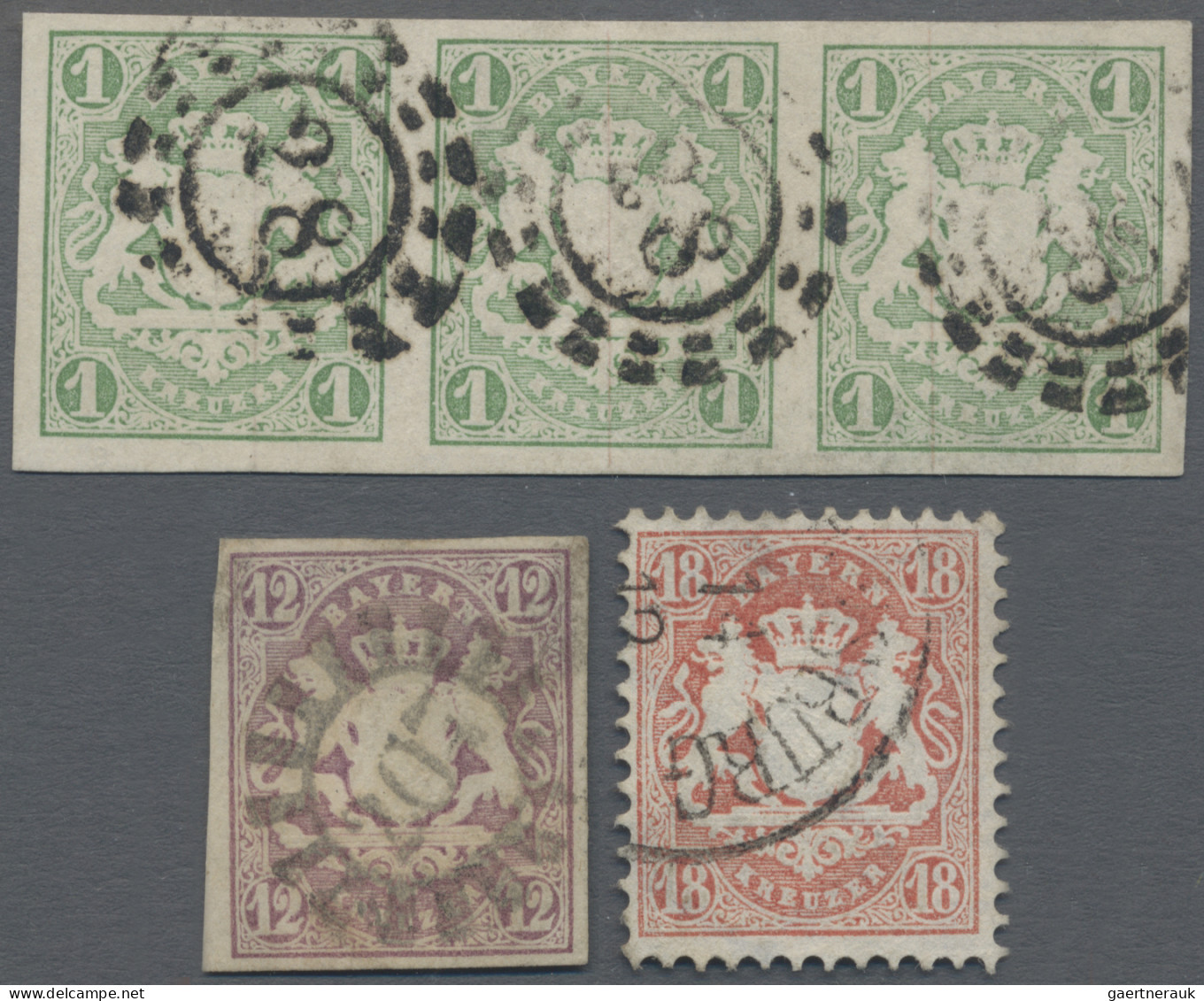 Bayern - Marken Und Briefe: 1867-1870, Lot Mit 16 Gebrauchten Marken, Dabei Zwei - Andere & Zonder Classificatie