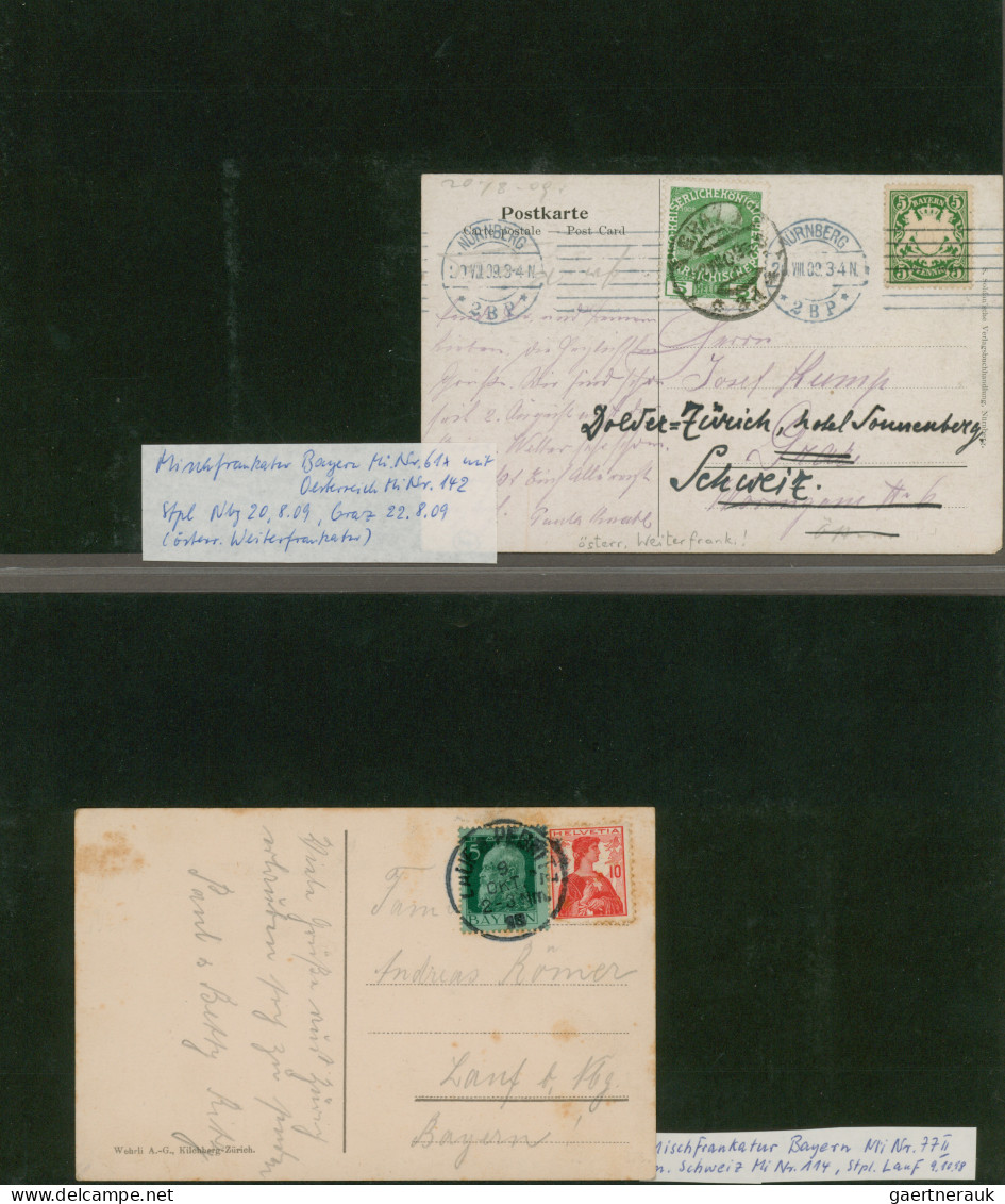 Bayern - Marken Und Briefe: 1870/1920 (ca.), Vielseitige Belege-Sammlung Im Ring - Autres & Non Classés