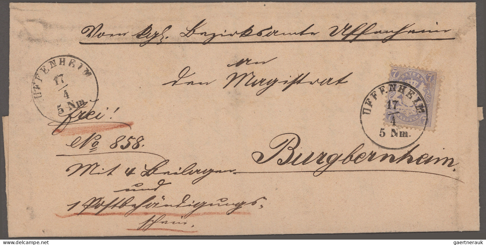 Bayern - Marken Und Briefe: 1875/1919, Postzustellungsurkunden, Umfangreiche Und - Otros & Sin Clasificación
