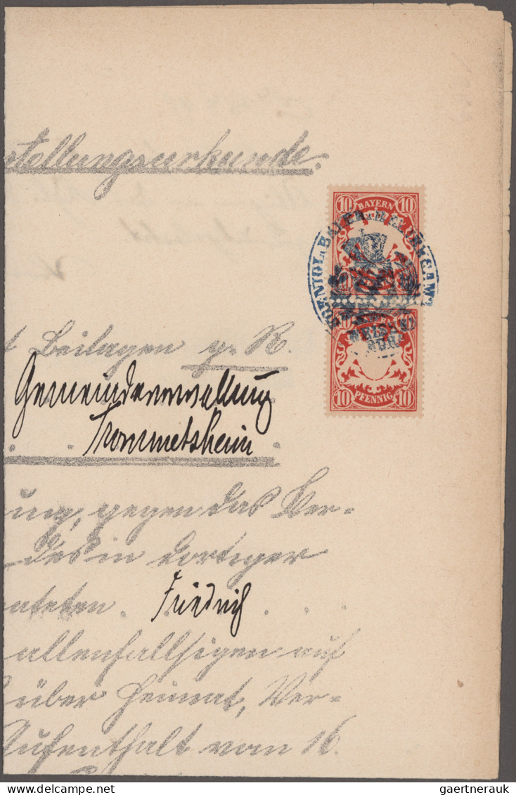 Bayern - Marken Und Briefe: 1875/1919, Postzustellungsurkunden, Umfangreiche Und - Other & Unclassified