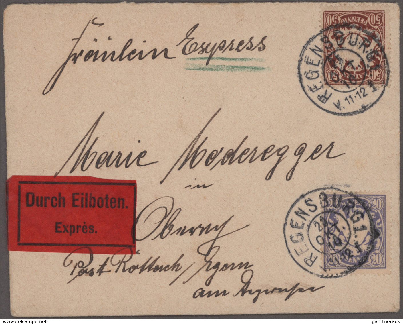 Bayern - Marken Und Briefe: 1884/1910, Wappen-Marken, Partie Von 26 Briefen Und - Autres & Non Classés