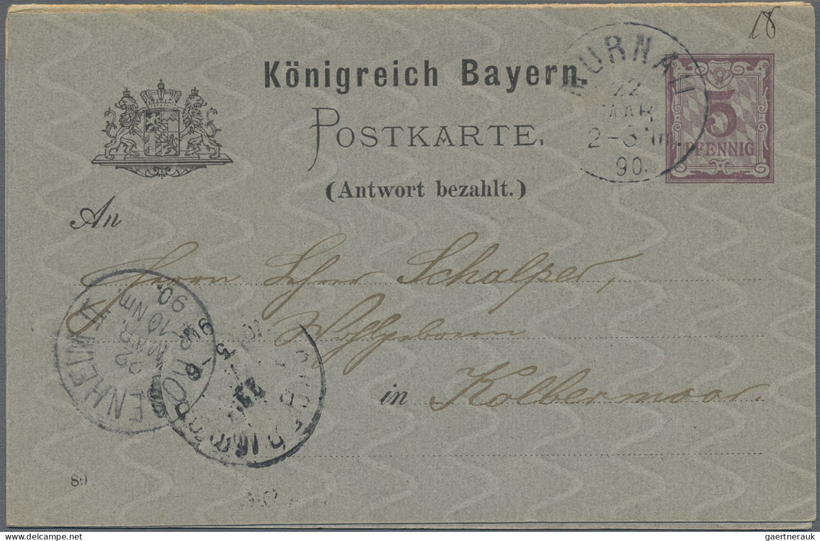Bayern - Ganzsachen: 1870/1920, Partie Von Ca. 177 Gebrauchten Und Ungebrauchten - Sonstige & Ohne Zuordnung