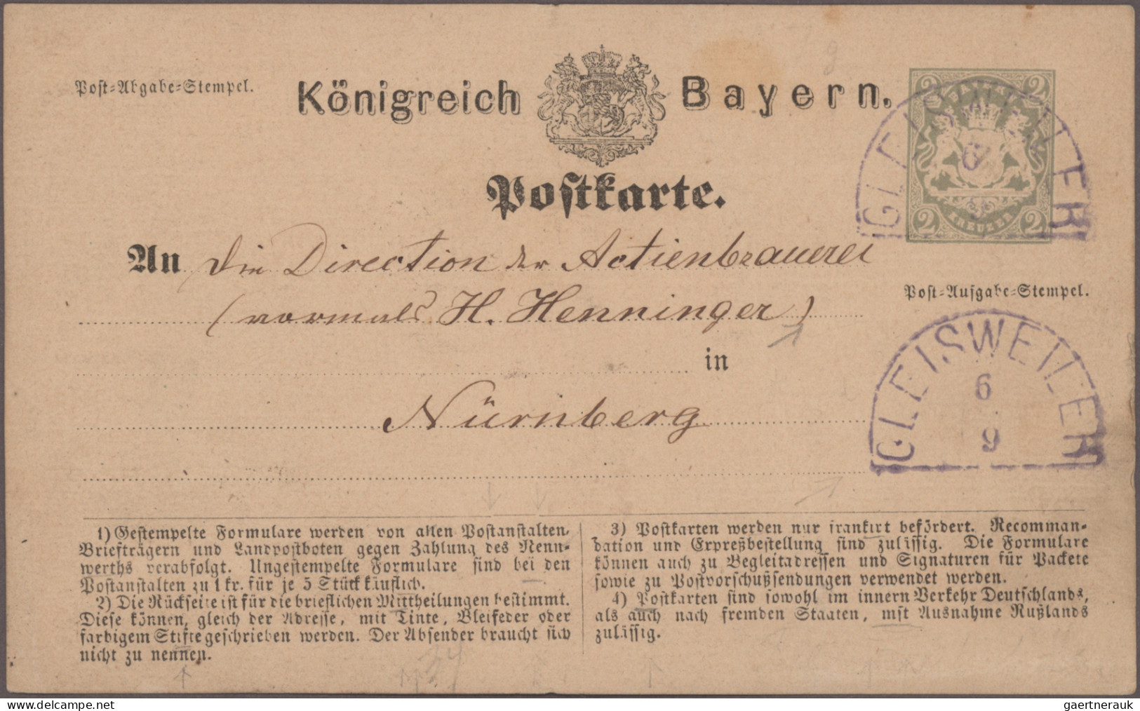 Bayern - Ganzsachen: 1873/1920, Partie von ca. 370 gebrauchten und ungebrauchten