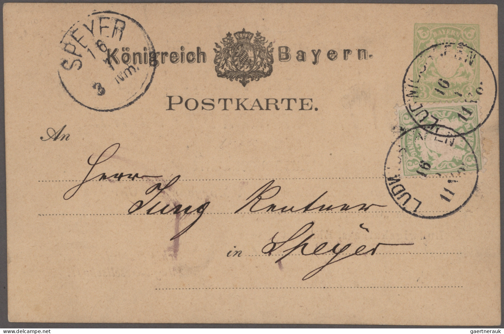 Bayern - Ganzsachen: 1880/1920 (ca.), Partie Mit Fast 200 Gebrauchten/ungebrauch - Otros & Sin Clasificación