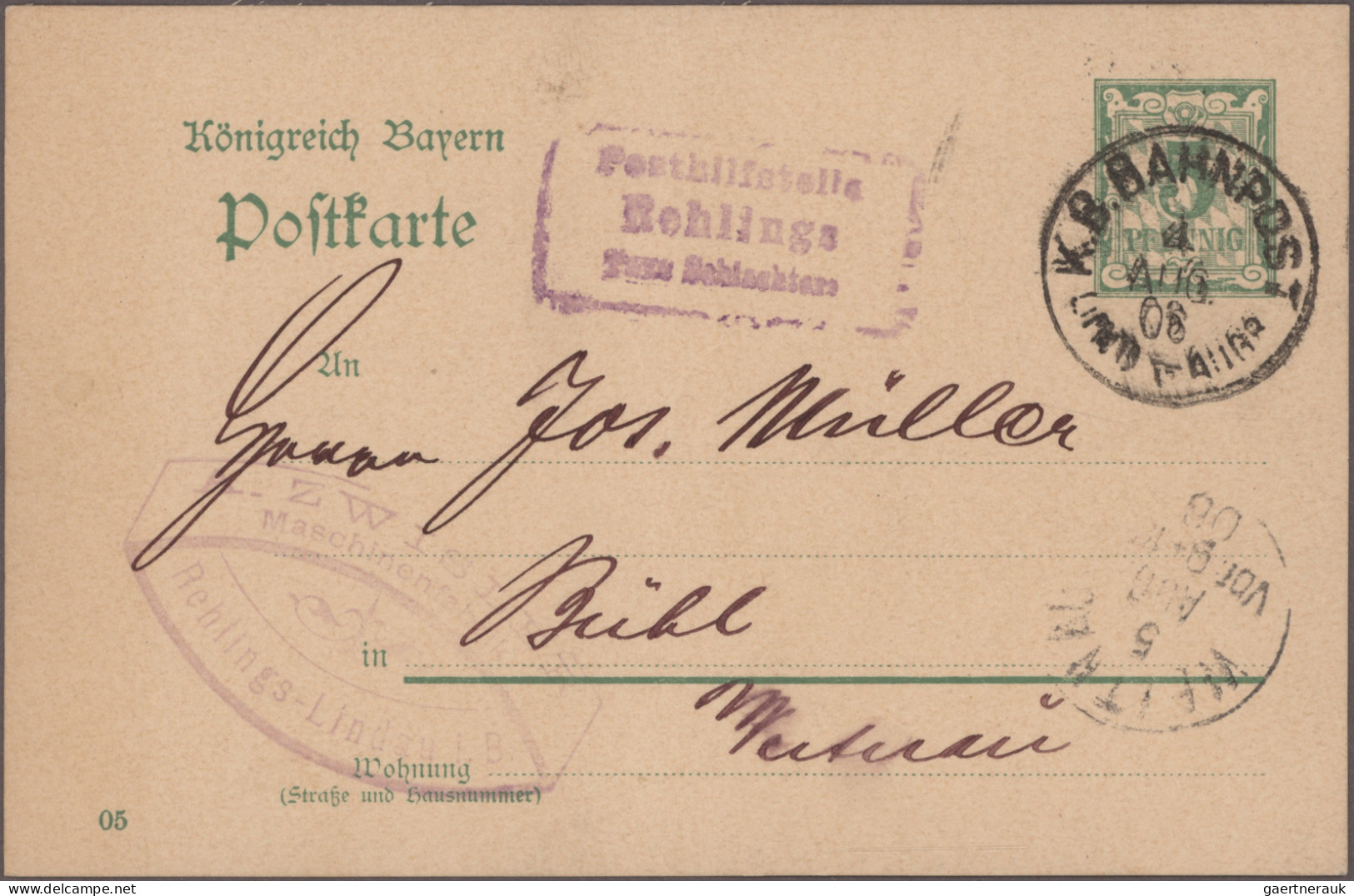 Bayern - Ganzsachen: 1880/1920 (ca.), Partie Von Ca. 120 Gebrauchten Und Ungebra - Autres & Non Classés