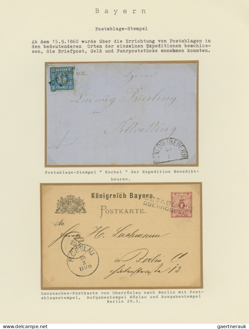 Bayern - Ortsstempel: 1750/1910 (ca.), Sammlung von ca. 100 Belegen (Briefe/Post