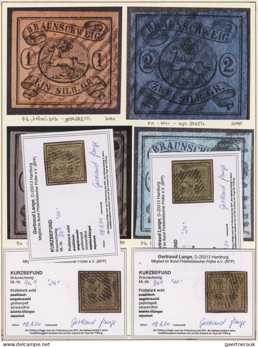 Braunschweig - Marken Und Briefe: 1852-1867, Sammlung Auf Albenblättern, Sehr Hü - Brunswick