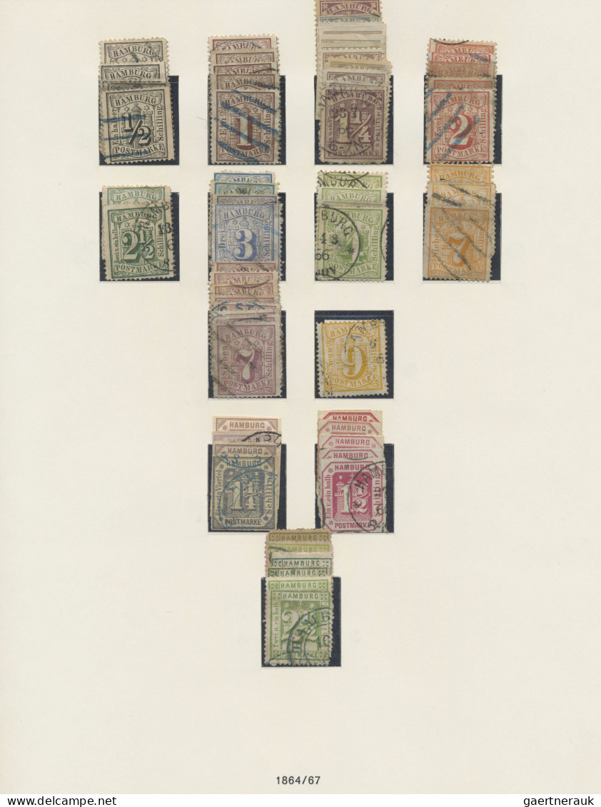 Hamburg - Marken und Briefe: 1859/1870 (ca.), Hübsches Sammlungskonglomerat mit