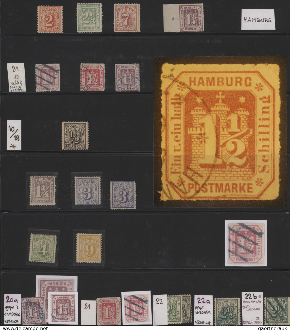 Hamburg - Marken Und Briefe: 1859-1867, Sammlung Auf Albenblättern, Schön Illust - Hambourg