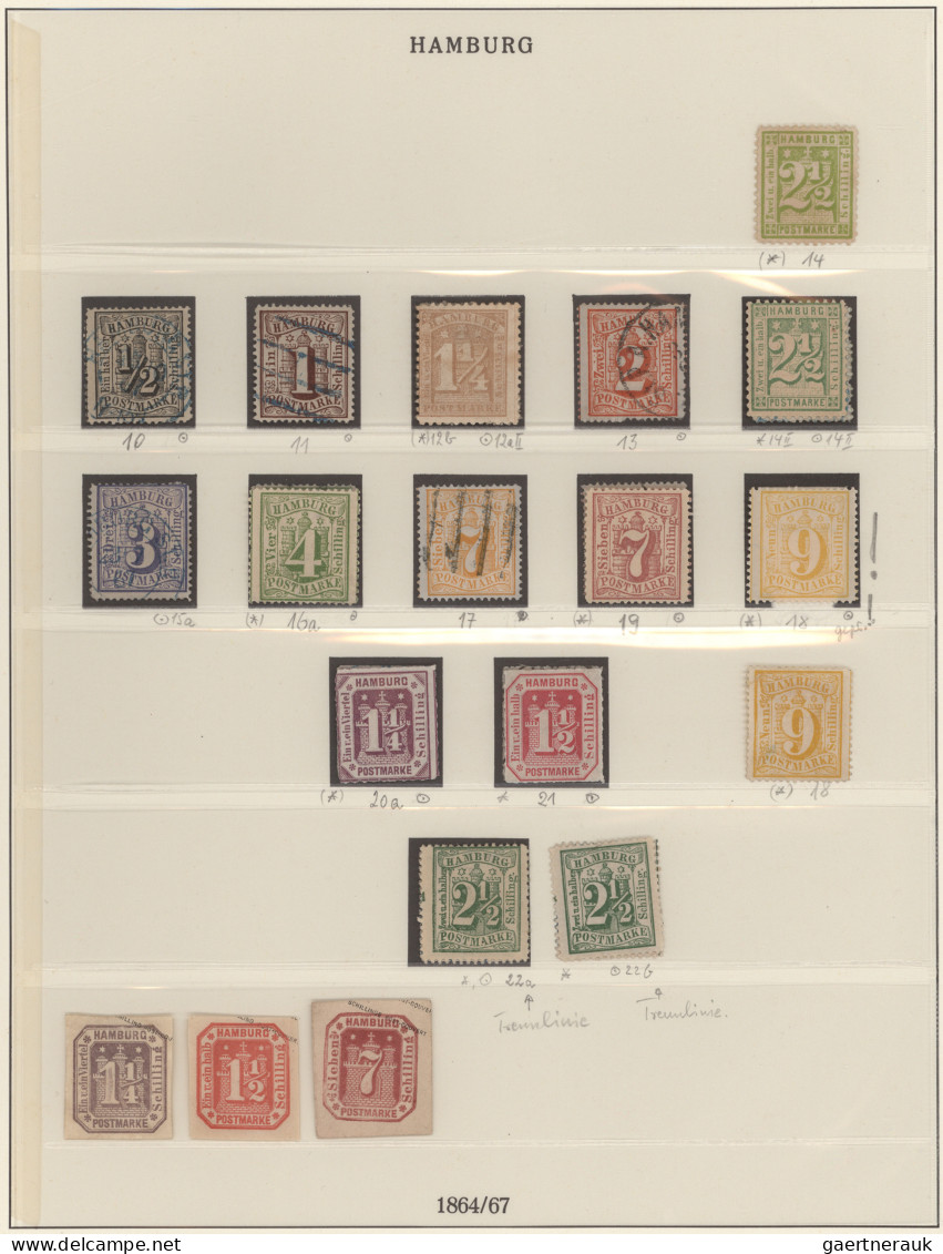 Hamburg - Marken Und Briefe: 1859-1867, Sammlung In Beiden Erhaltungen, Auf Albe - Hambourg