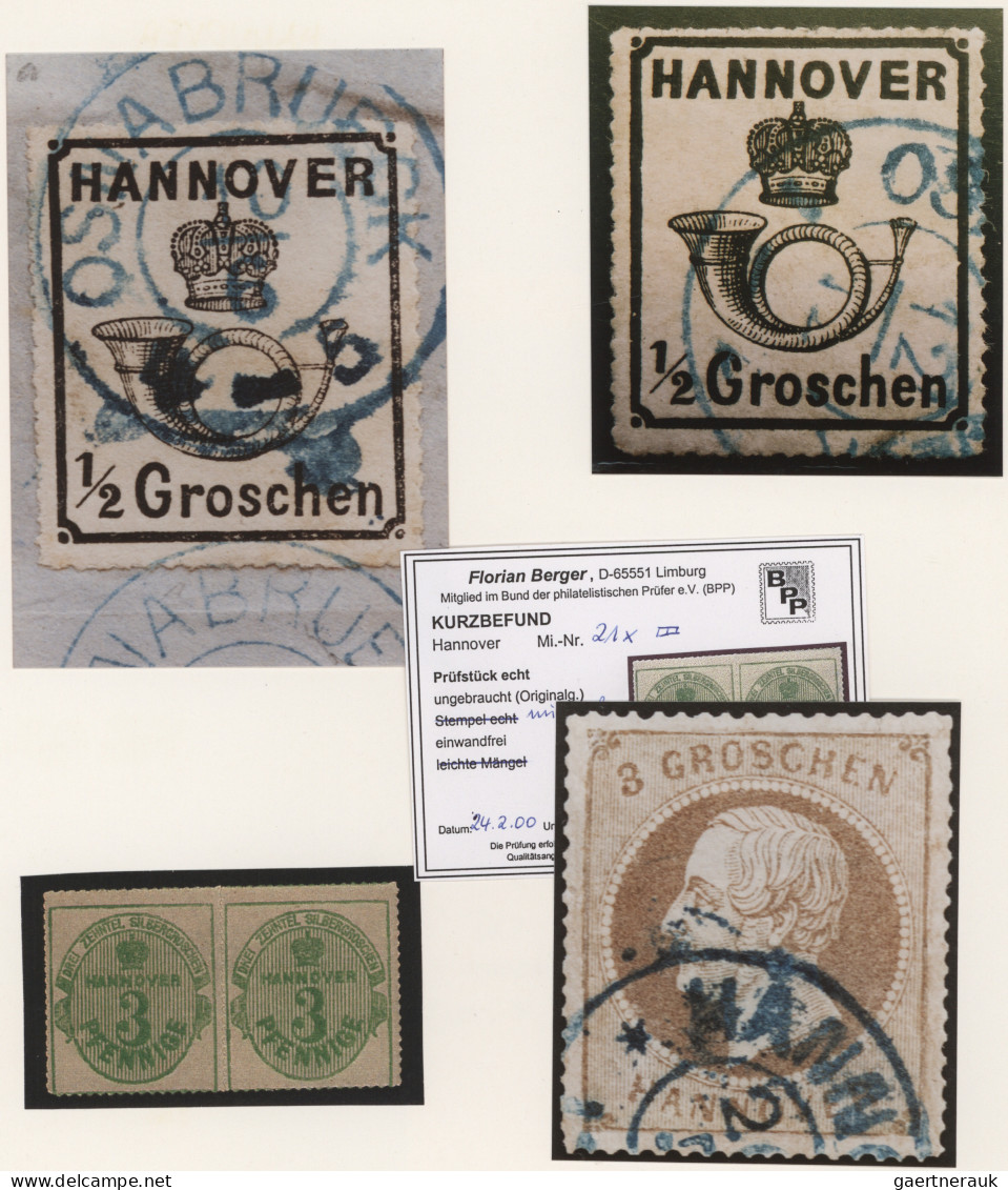 Hannover - Marken und Briefe: 1850-1867, Sammlung auf Albenblättern, hübsch illu