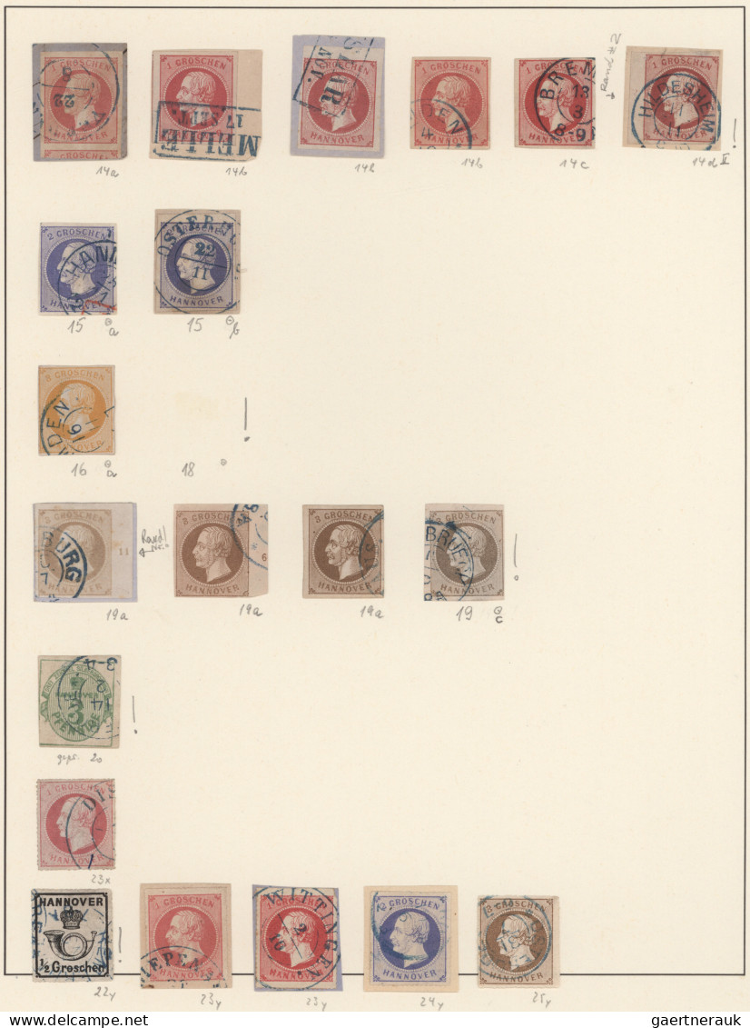 Hannover - Marken und Briefe: 1850-1867, Sammlung in beiden Erhaltungen inkl. 6