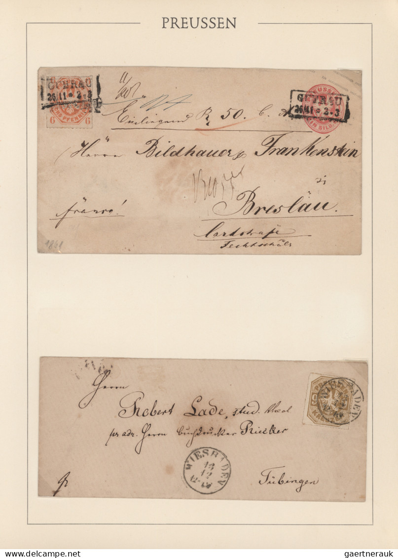Preußen - Marken und Briefe: 1850/1867 (ca.), Alte gehaltvolle Sammlung auf selb