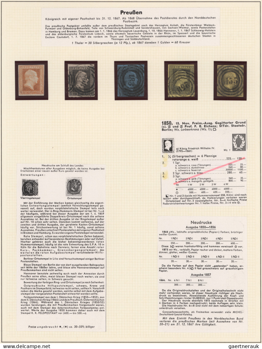 Preußen - Marken Und Briefe: 1850-1867, Sammlung Ungebraucht Bzw. Gebraucht Auf - Otros & Sin Clasificación