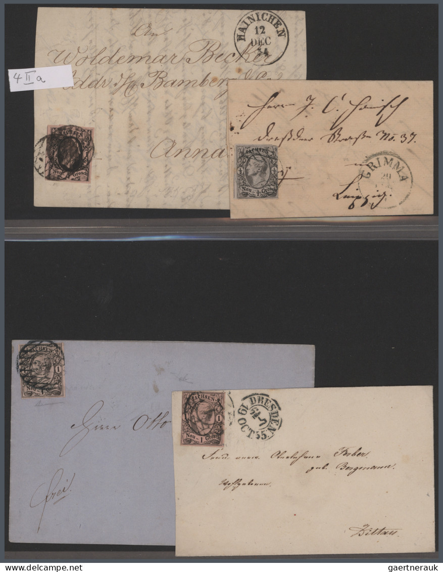 Sachsen - Marken Und Briefe: 1850-1867, Sammlung In Beiden Erhaltungen, Mit Bess - Sachsen