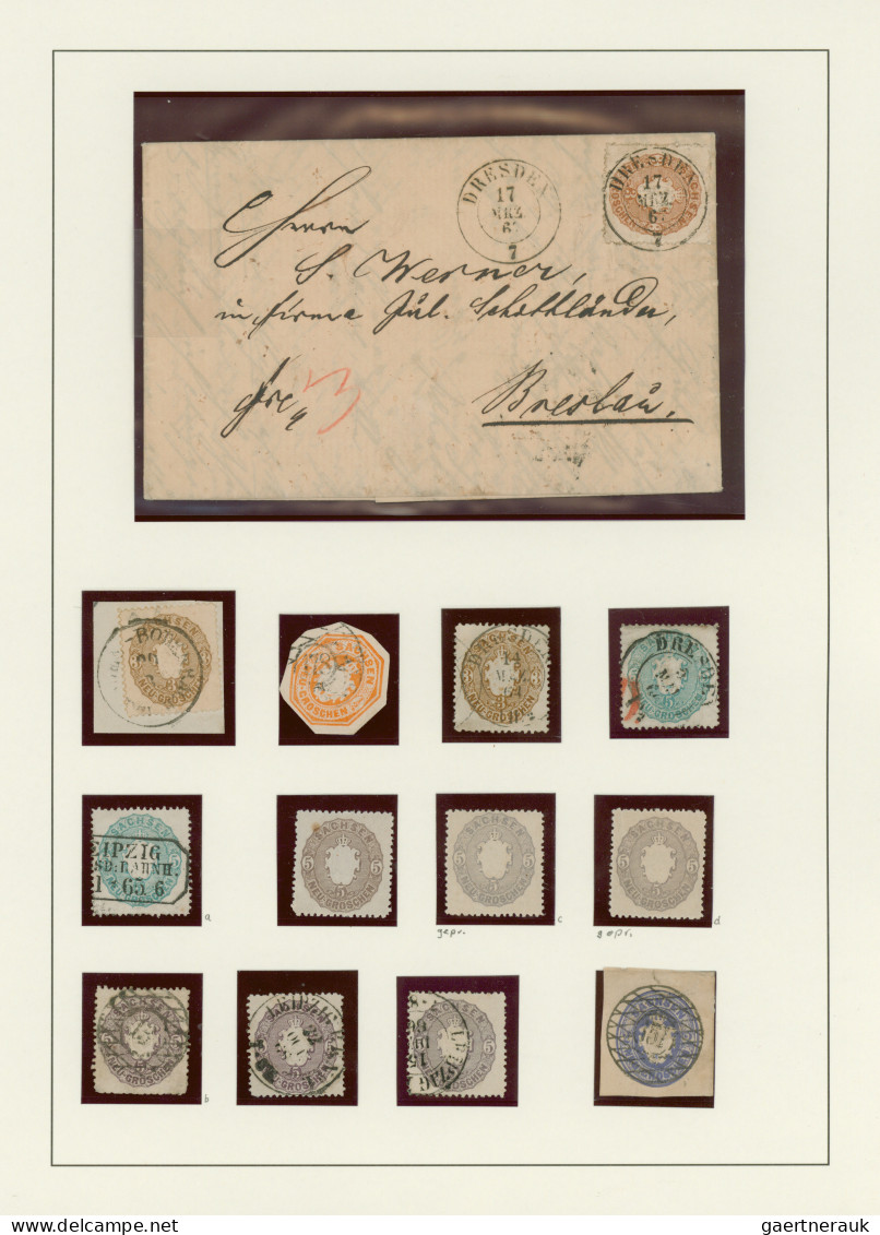 Sachsen - Marken Und Briefe: 1851/1863 (ca.), Umfangreiche Sammlung Ab MiNr. 2 M - Sachsen