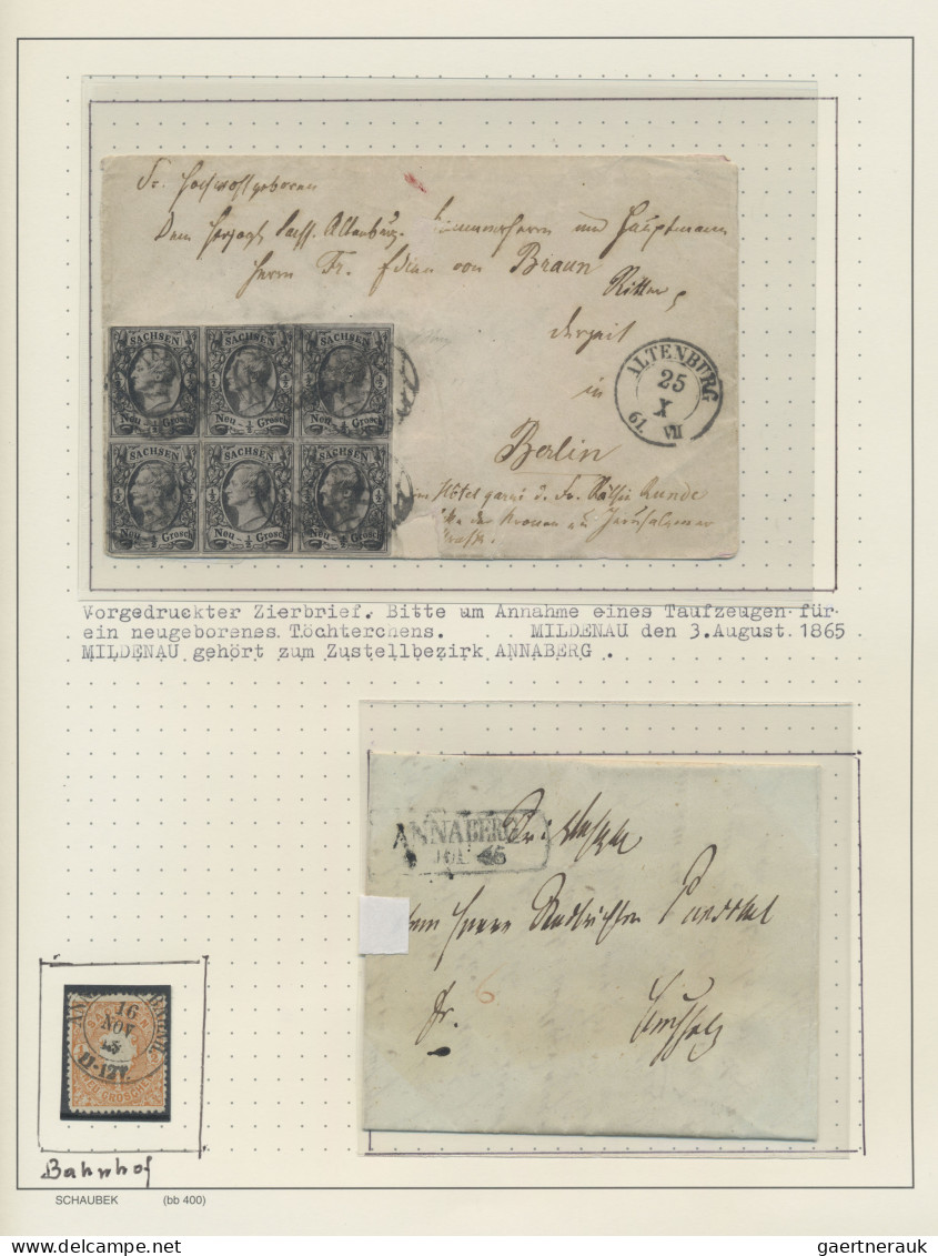Sachsen - Marken Und Briefe: 1852/18167 (ca): Umfangreiche Sammlung Von Vielen H - Saxony